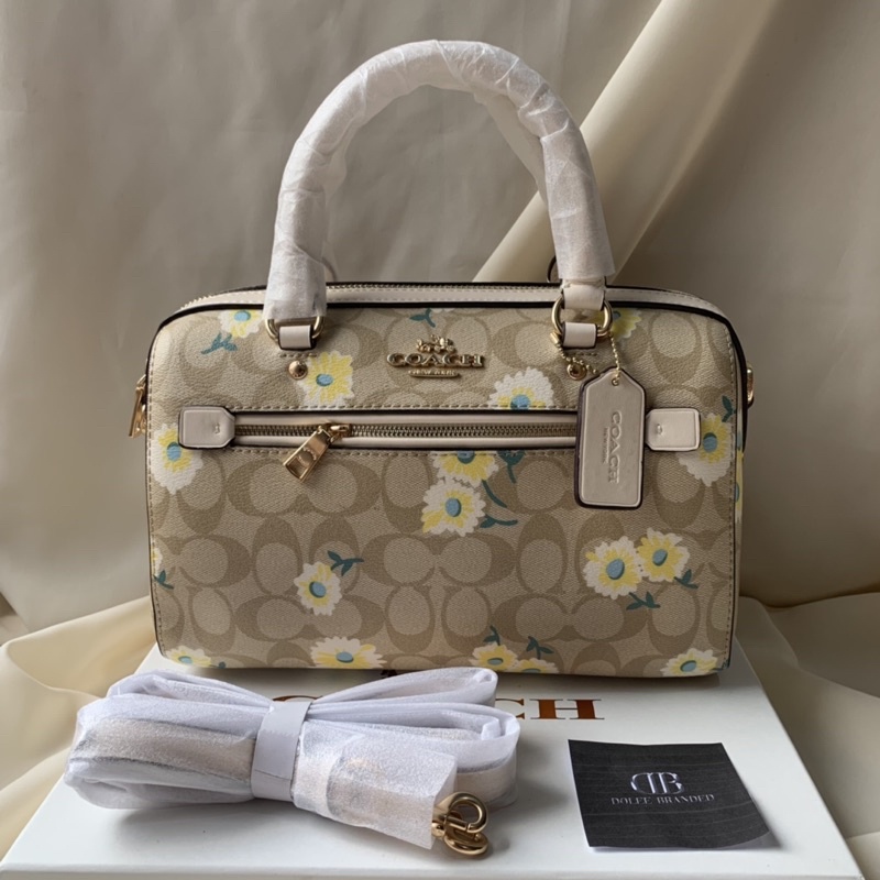 Coach Rowan Satchel In Signature Canvas With Daisy Print (C2849)