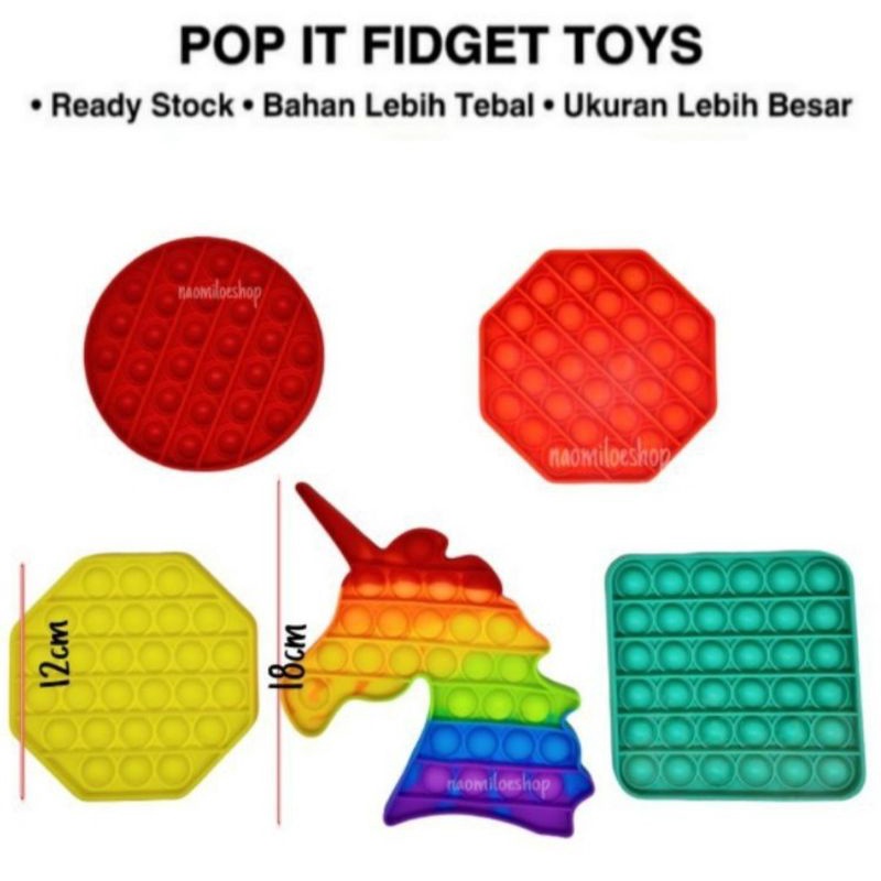mainan pop it fidget toy shapes mainan penghilang stress anak-1