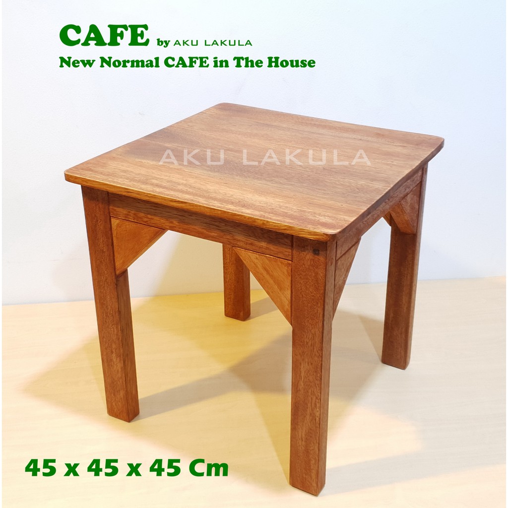 Meja Ngopi Kopi Kayu Meranti, Coffee Table, Meja Cafe, Meja Aquarium