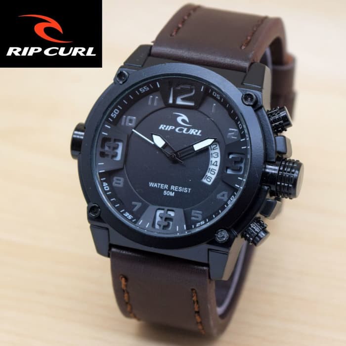 JAM TANGAN PRIA RIPCURL KULIT SABIT DARK BROWN