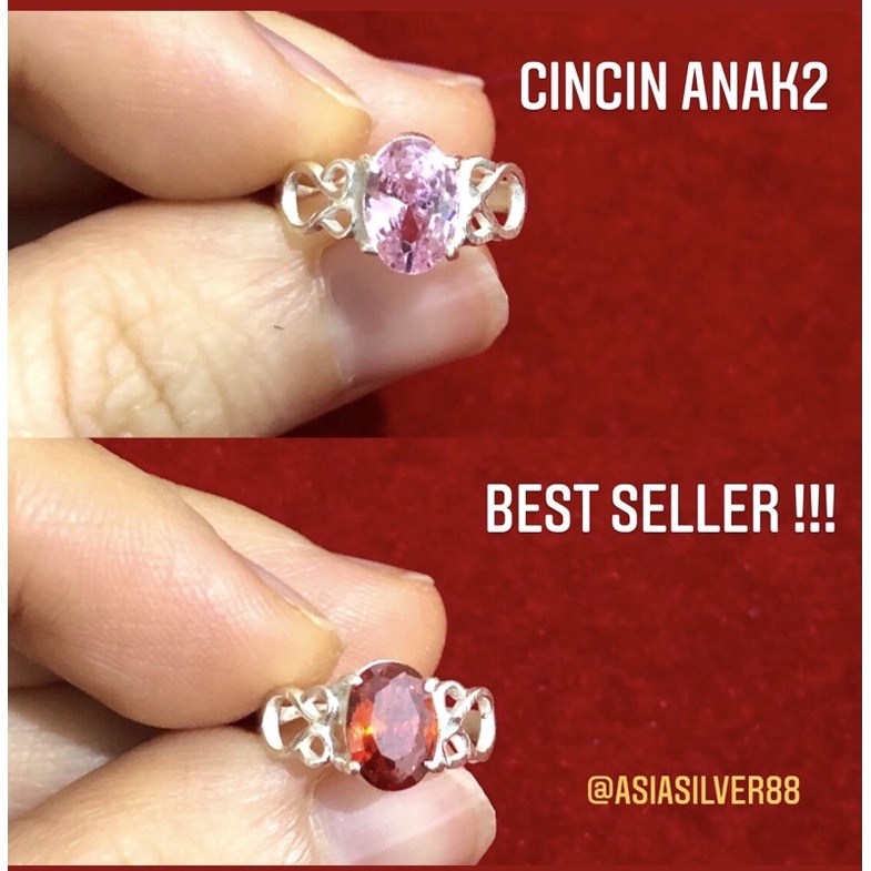 Asia Silver - Cincin Anak Perempuan Bermata Anak Cewek Perak 925