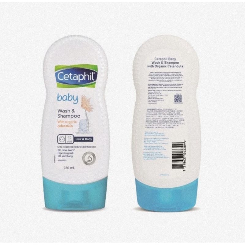 Cetaphil Baby Wash &amp; Shampoo With Organic Calendula 230ml - Sabun &amp; Shampo Bayi