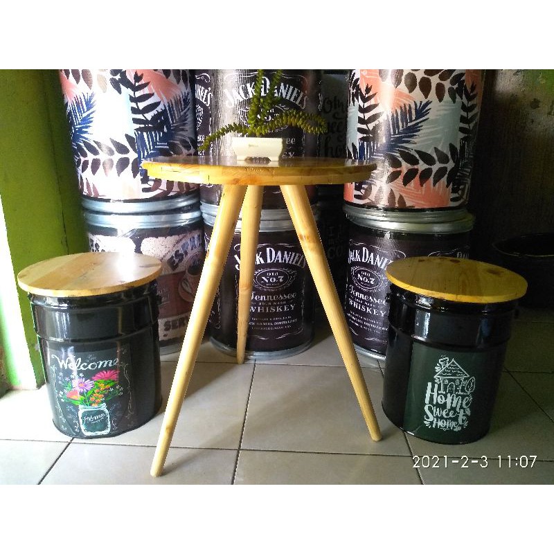 Jual Satu Set Kursi Tong Kaleng Dan Meja Kopi Shopee Indonesia 9309