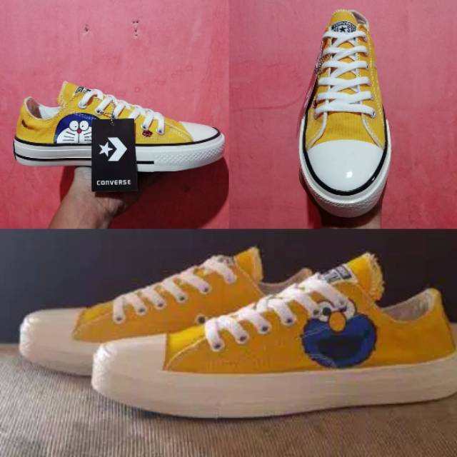 SEPATU CONVERSE CT 70s Glossy/mengkilap Kuning yellow Low Elmo / doraemon