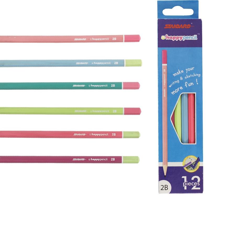 

Diskon✔️Standard Happy Pencil 2B Isi 12 pcs ( Pensil Kayu )|KD5
