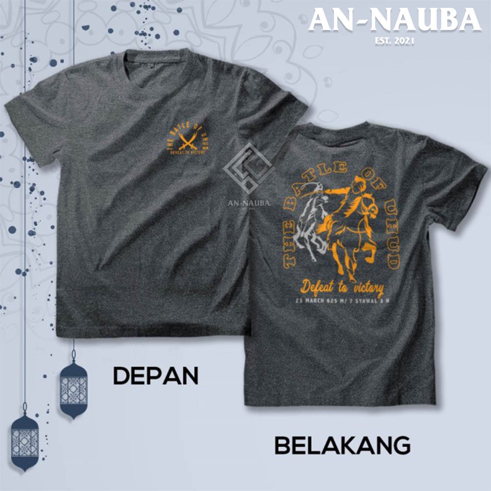 Kaos Dakwah Islami Sahabat Nabi / PERANG UHUD TSHIRT / Baju Distro Santri Muslim Trendy [AN-6340]-3