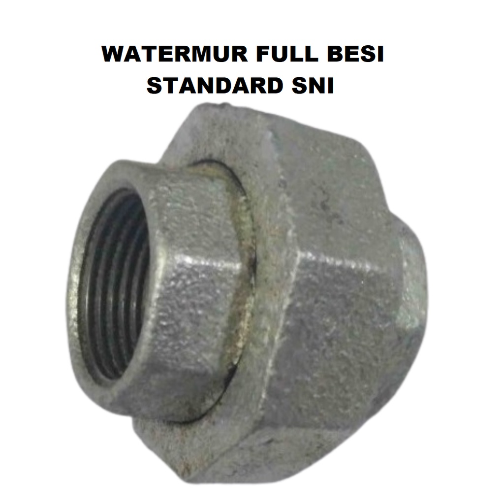 Watermur Besi Full 2 inch Sambungan Pipa Water Mur Union Soket Watermoor Besi 2 inch Fitting Pipa Le