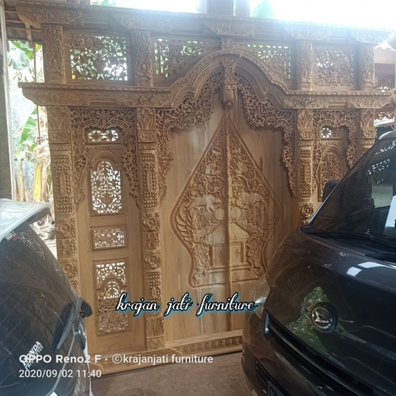kusen pintu gebyok jati ukir kelir Jepara mentah 300x270