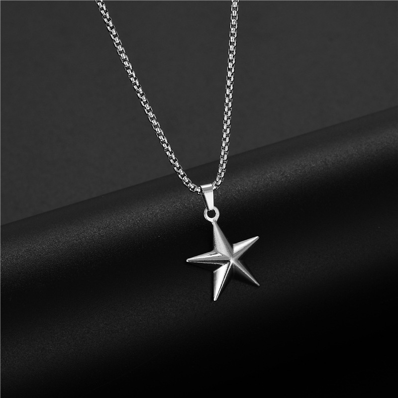 304L stainless steel kalung elegan pentagram pendant Kalung untuk wanita minimalis bintang klavikula