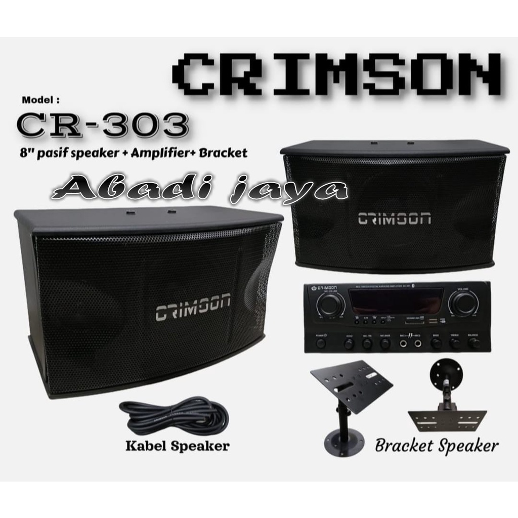 paket sound system karaoke crimson cr303 8'' + ampli crimson av201