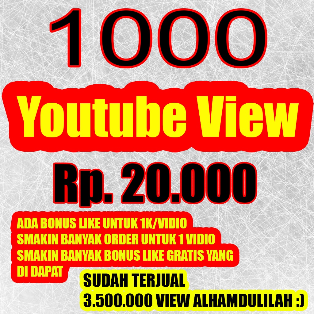 1000 VIEW YOUTUBE PENAMBAH VIEWS YOUTUBE 1000 VIEW YOUTUBE MURAH View Youtube View tayang Real Termu
