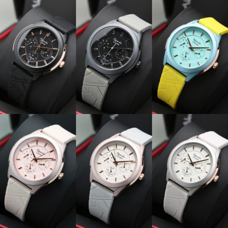 JAM TANGAN WANITA ALEXANDRE CHRISTIE AC2999 AC 2999 RUBBER ORIGINAL