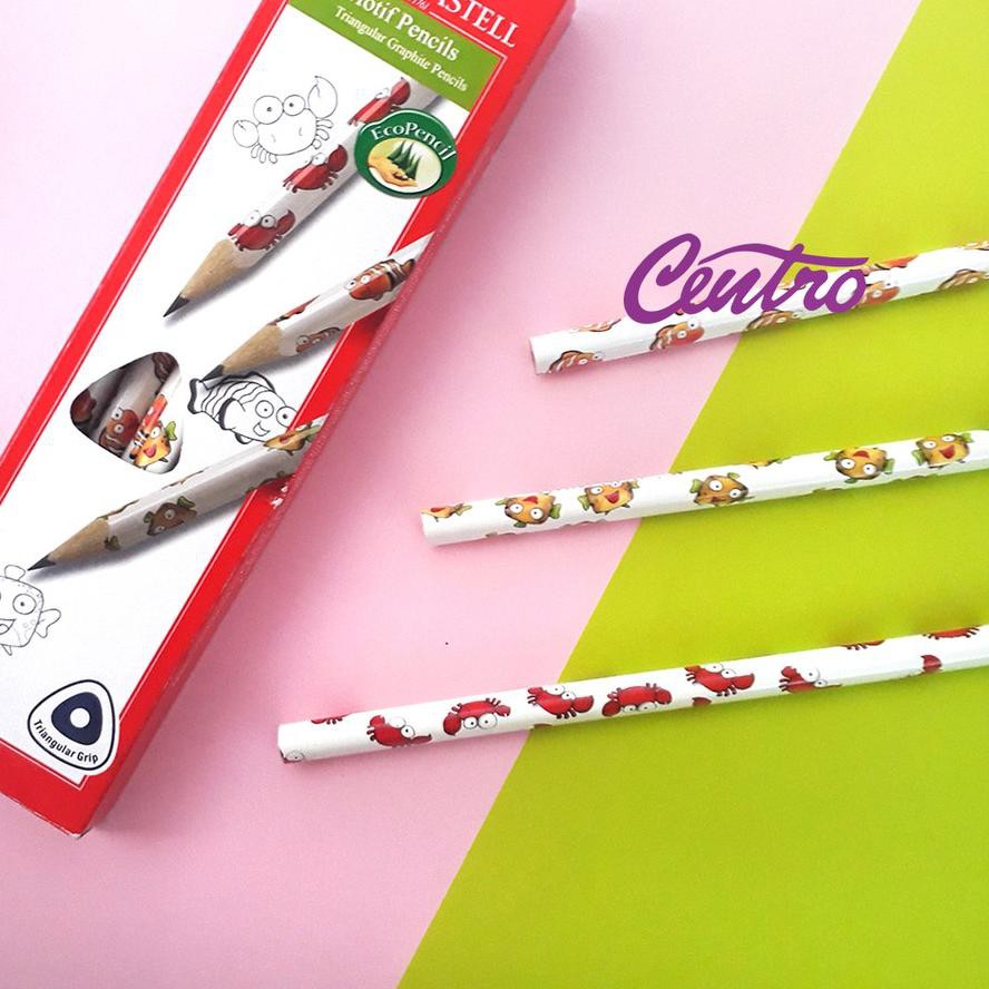 

Faber Castell Motif Pencil Triangular Pensil 2B Segitiga Motif Lucu TK LUSINAN .,
