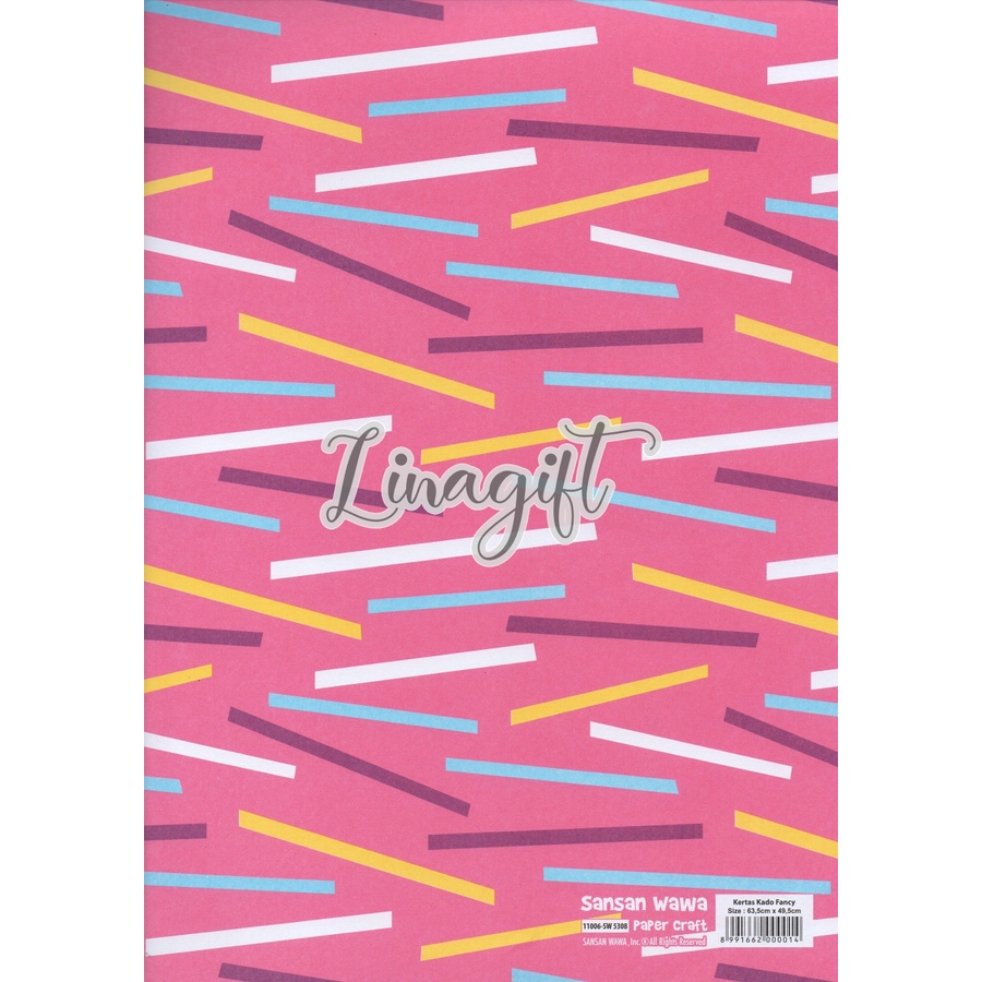 ( 5 Lembar ) HORIZONTAL LINES SANWA - KERTAS KADO STRIPES LINE ZIGZAG - GIFT WRAP PAPER SANSAN WAWA GARIS NETRAL EUSTHATIC GARIS LURUS