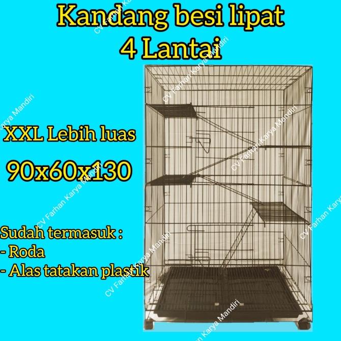 Kandang kucing kelinci tingkat 4 XXL