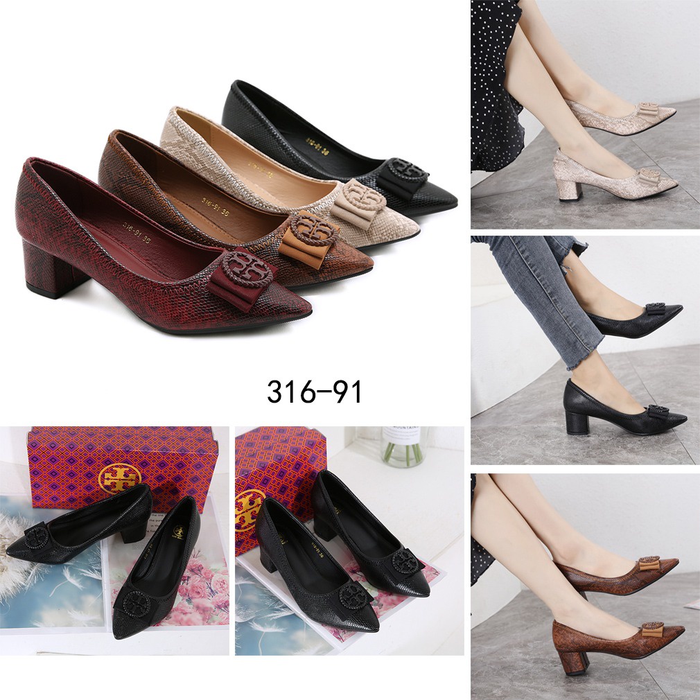 Tory Burch Snake Print Heel Pumps #316-91