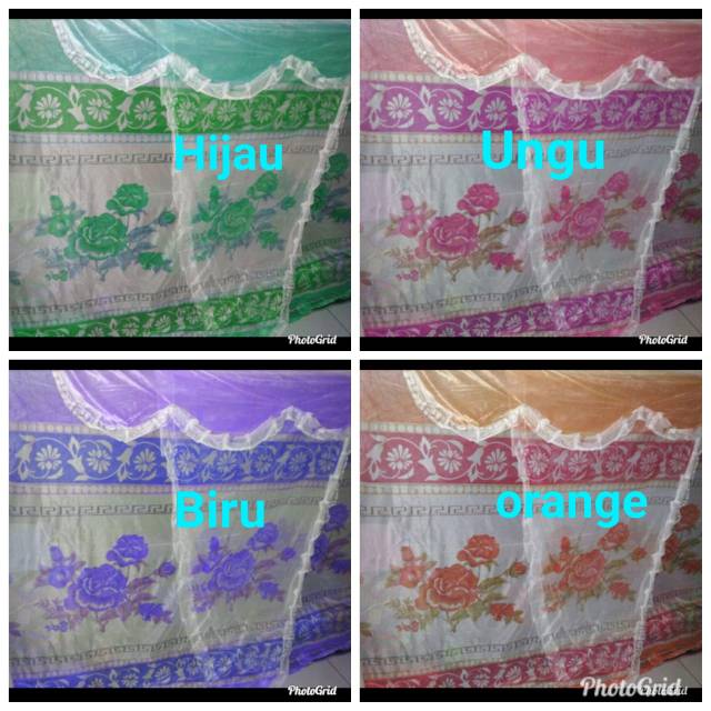 Kelambu Kotak Uk 200 x 200 cm Gantung Motif - Tirai Nyamuk Kasur Tidur