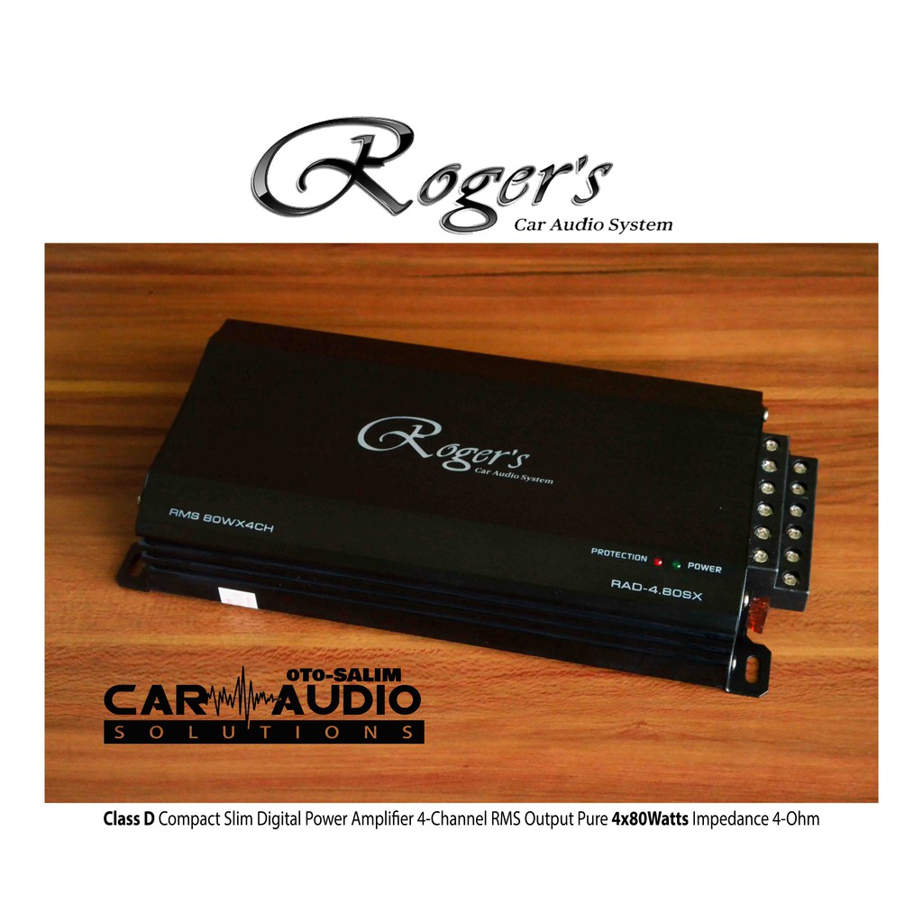 Rogers RAD-4.80SX Class D Digital Amplifier 4-Channel 4x80W RMS