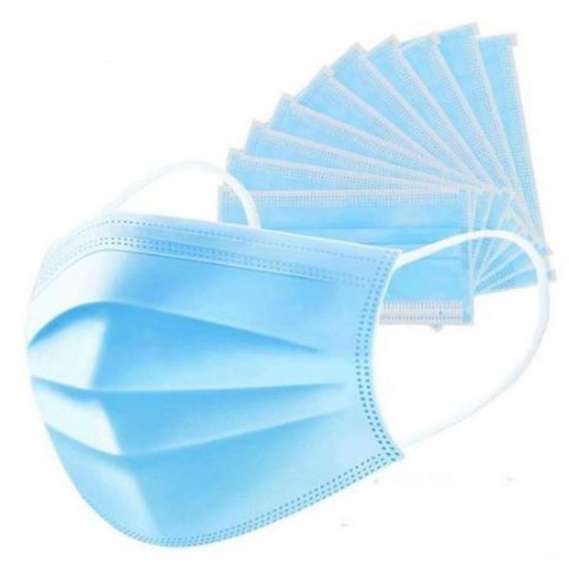 Masker Disposable 3Ply Masker Earloop Biru Facemask Harian 3ply Mask isi 5pcs