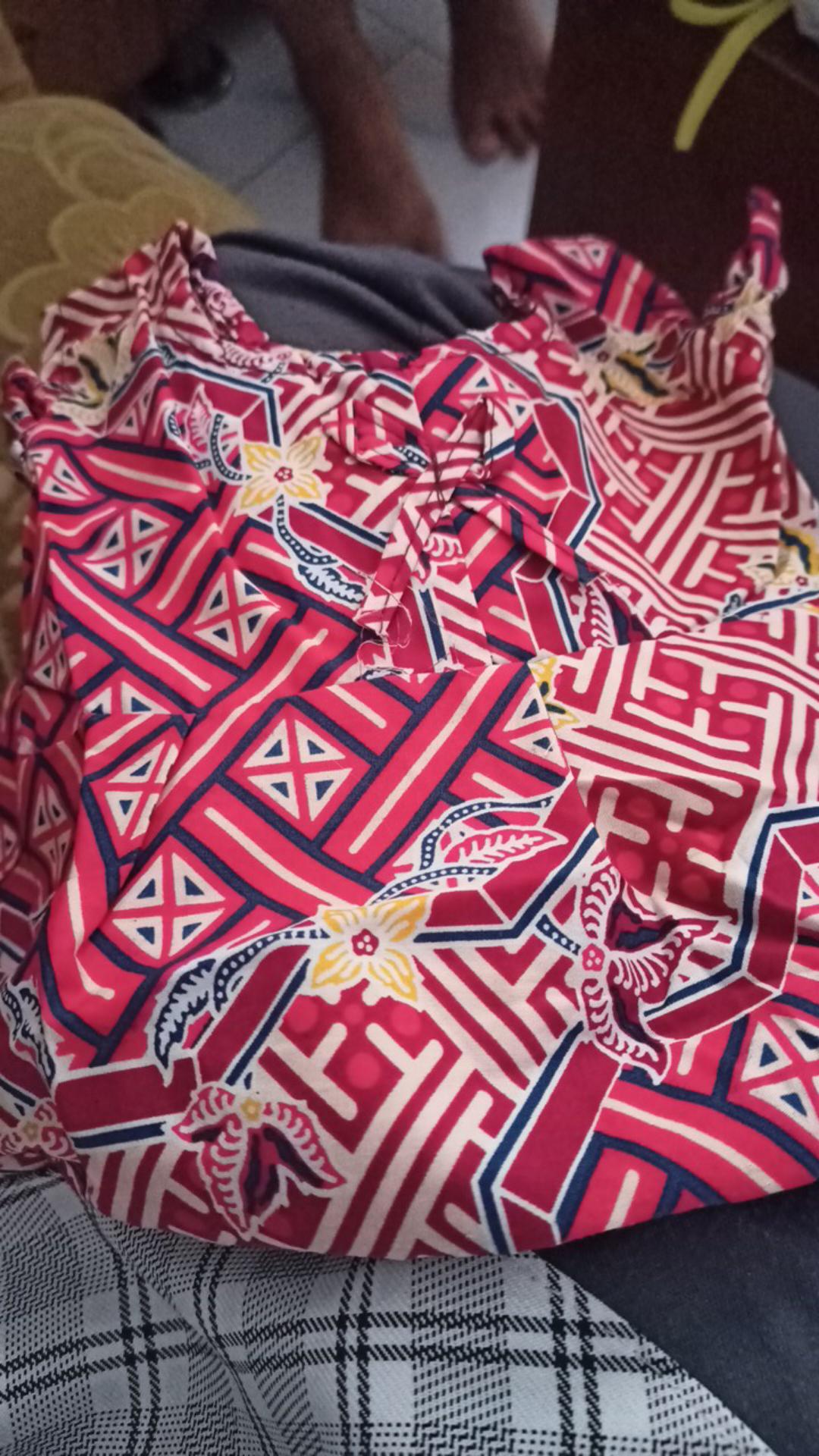 Dress Batik Katun Anak Lengan V Klwr Lucu Cantik,grosir Baju Kekinian Anak Klwr V Murah