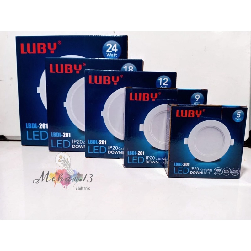 Luby Led Downlight Panel Inbow Bulat (5w, 9w, 12w, 18w, 24w)