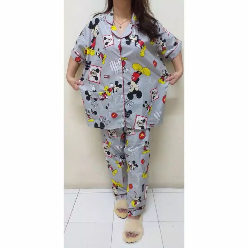 SETELAN BAJU TIDUR PIYAMA JUMBO MICKEY MOUSE ABU ABU