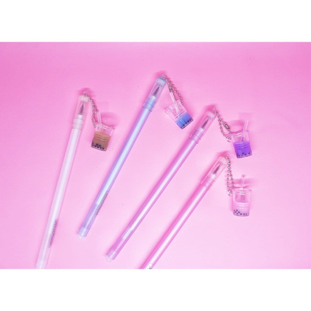 GROSIR 1 LUSINAN 12 PCS PEN BOLPEN PENA PULPEN BUBBLE TEA BOBA MILK BROWN SUGAR UNIK LUCU READY COD-2
