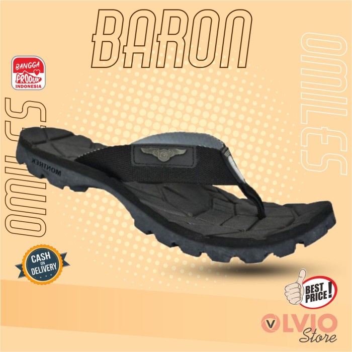ramas Omiles BARON - Sandal Jepit Pria Dewasa Omiles Original - Navy, 38 mrh
