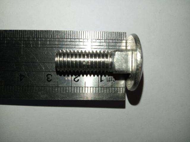 Baut bemper M8 x 25 (2.5cm) stainless 304, cariaghe bolt, baut cb