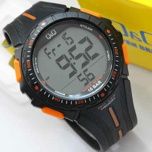 JAM TANGAN PRIA DIGITAL QQ M102 JAM QNQ M 102 JAM Q&Q ORI M-102 ORANGE