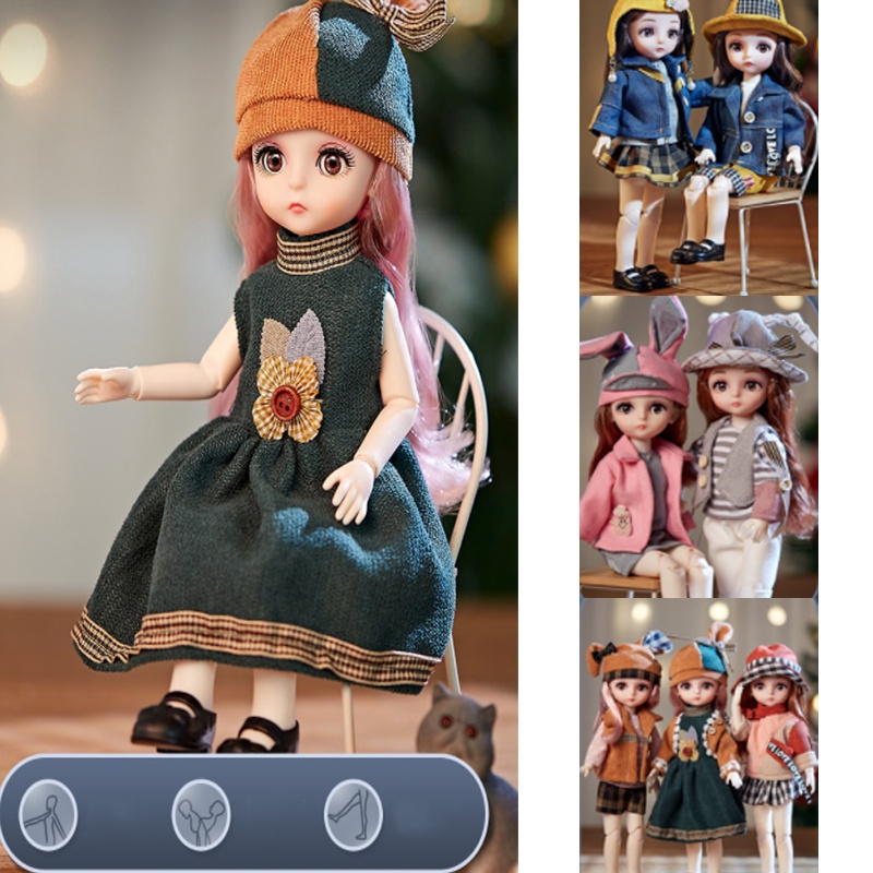 12boneka BJD Constellation Ball Jointed Full Set Dengan Baju Wig Lembut Kepala Vingl