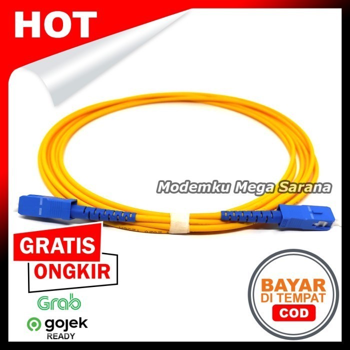 5 Meter - Kabel Fiber Optik Patchcord SC-UPC Jumper SingleMode