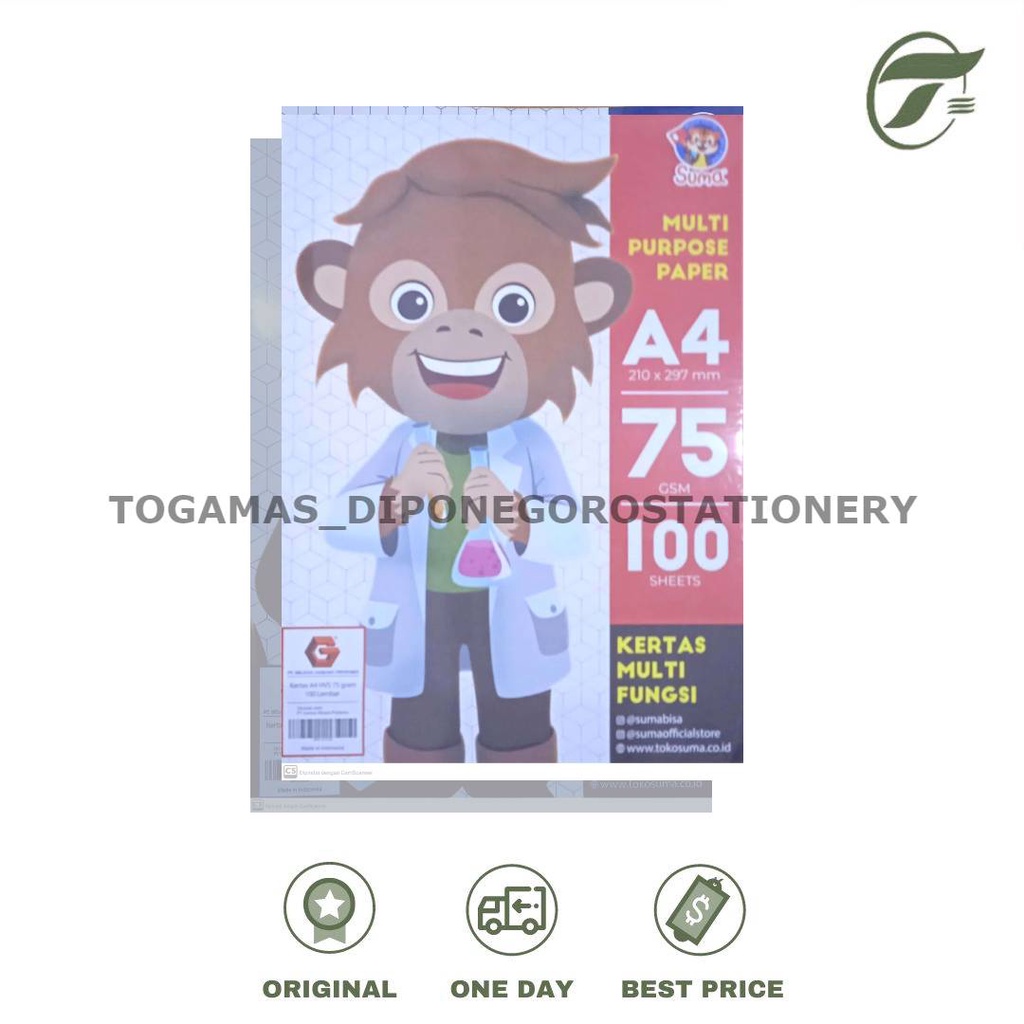 

KERTAS HVS A4 75 100 LEMBAR SUMA