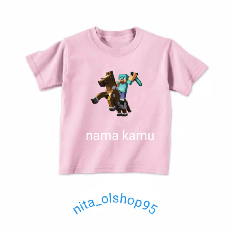 baju minicraft baju anak karakter kaos anak