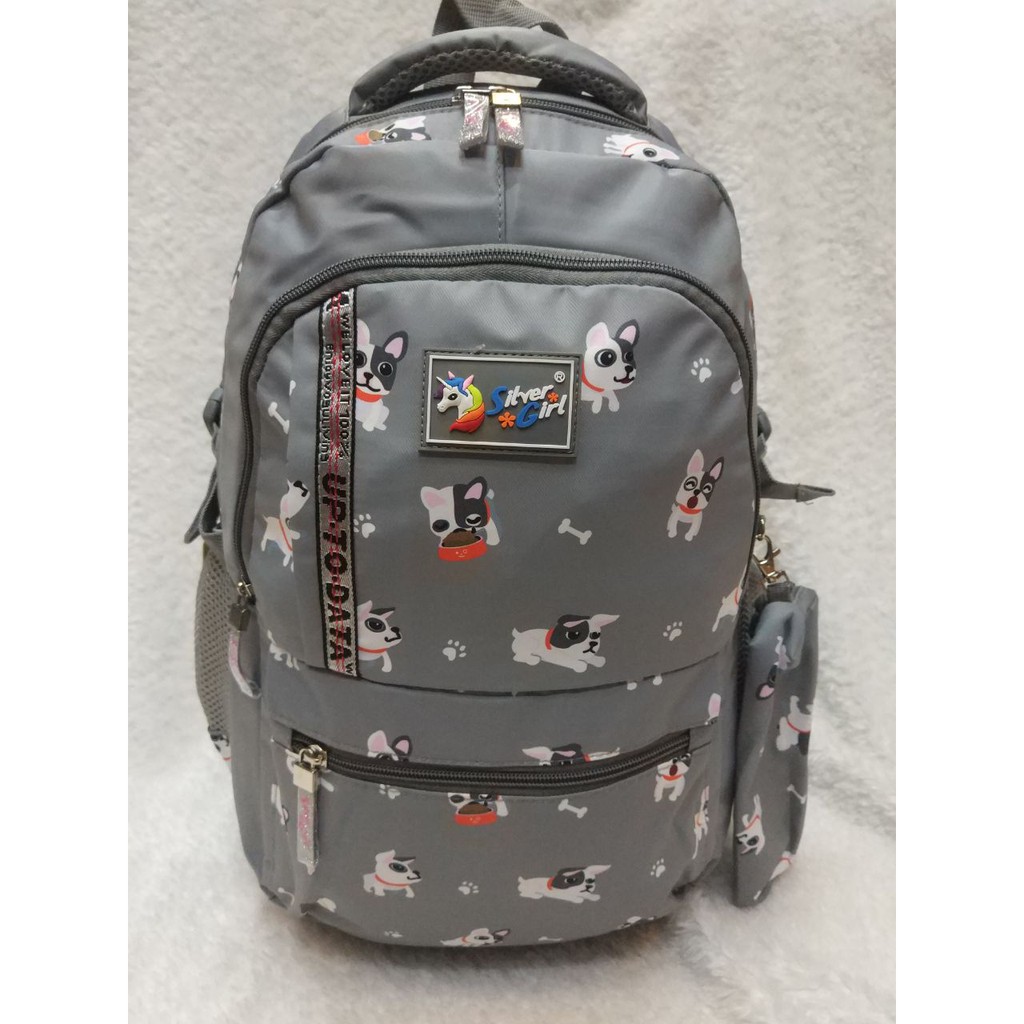 RANSEL BACKPACK SILVER GIRL  73520 IMPORT. BONUS RAINCOVER. DARENA BAGS BANDUNG