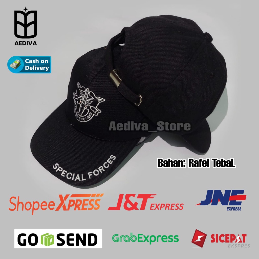 Topi pria distro premium FORCE bahan rafell tebal cakop besi aksesoris fashion