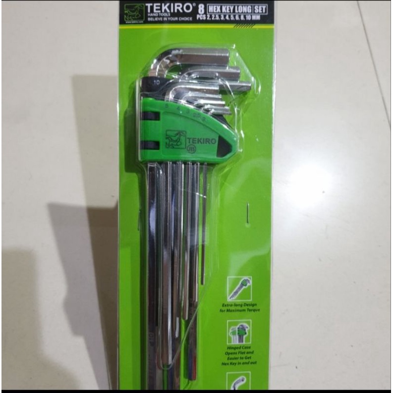 Tekiro kunci L satu set 8 pcs 2-10 mm