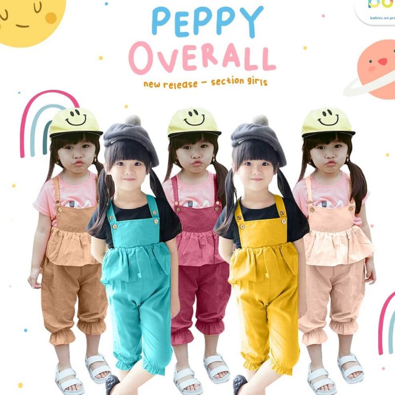 Overall Anak Perempuan Peppy Overall bahan katun