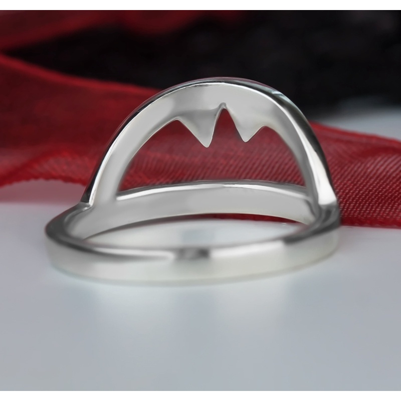 Standard Silver Gothic Antique Vampire Ring Stainless Steel with Punk Rock Bloodsucking Teeth Jewelry