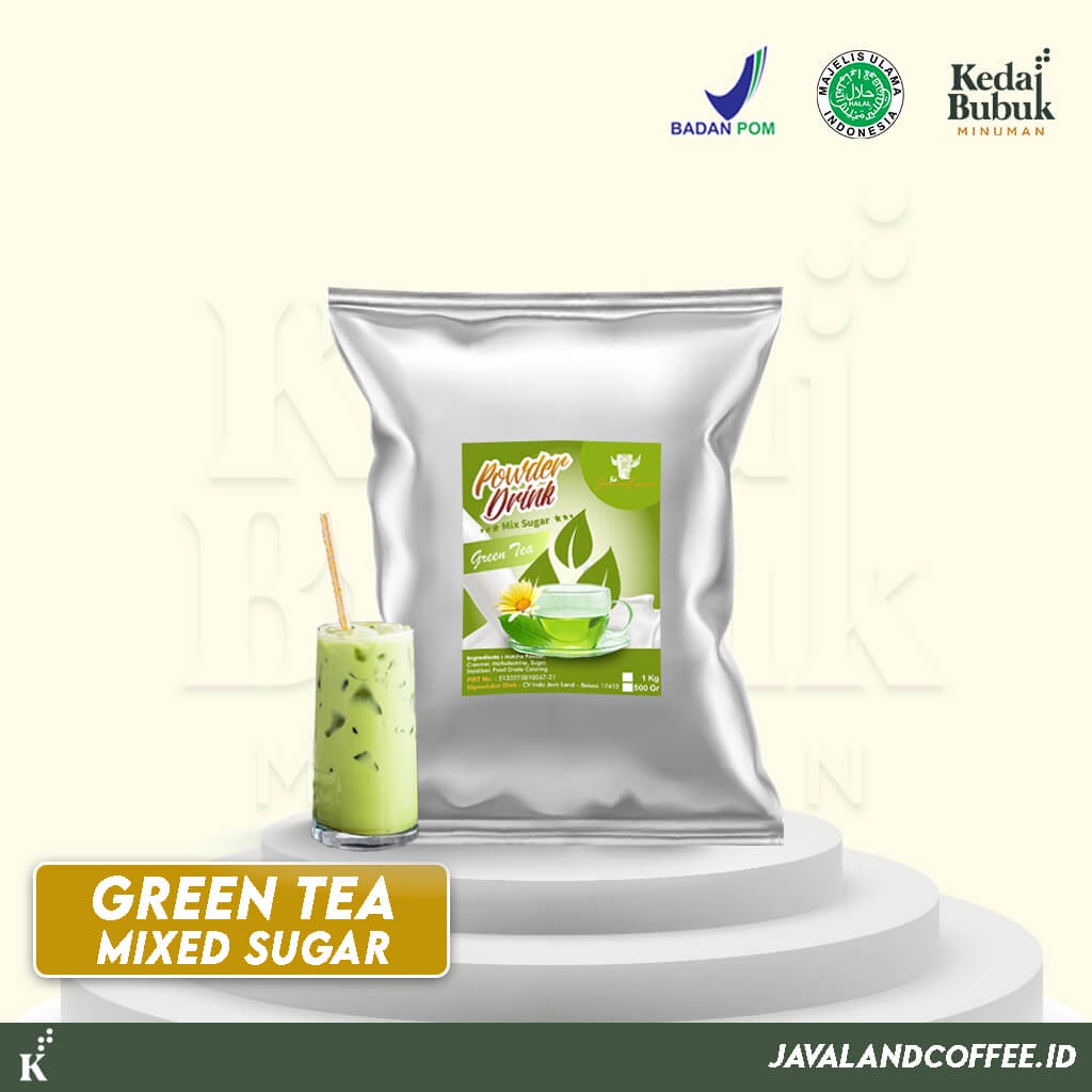 

Javaland Bubuk Minuman Rasa GREENTEA/ MATCHA MIX SUGAR -1KG / Premix Gula | Bubble Powder Drink Boba