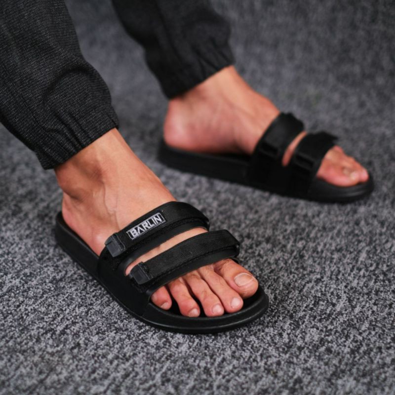 Sandal Pria Terbaru - Barlin Slide 01 | Sandal Slide Pria Original Ringan Elegan Gaya  Trendy