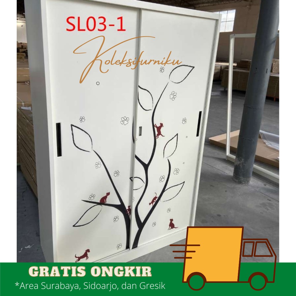 Lemari Pakaian Besi Sliding