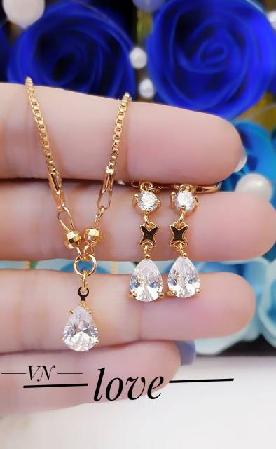 Xuping set perhiasan lapis emas 24k 1227g