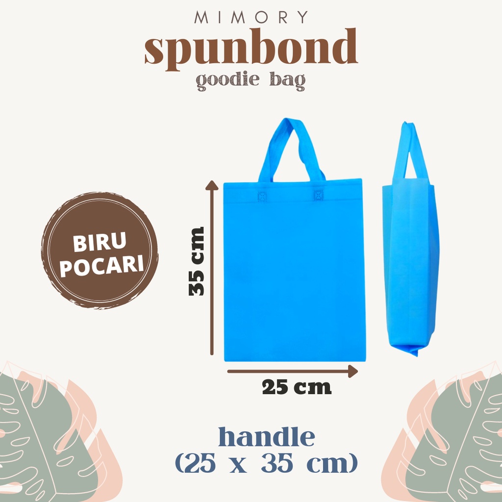 

TAS SPUNBOND 25x35 cm HANDLE -BIRU POCARI- /GoodieBag/Ultah/Tas Belanja/Tas Sablon