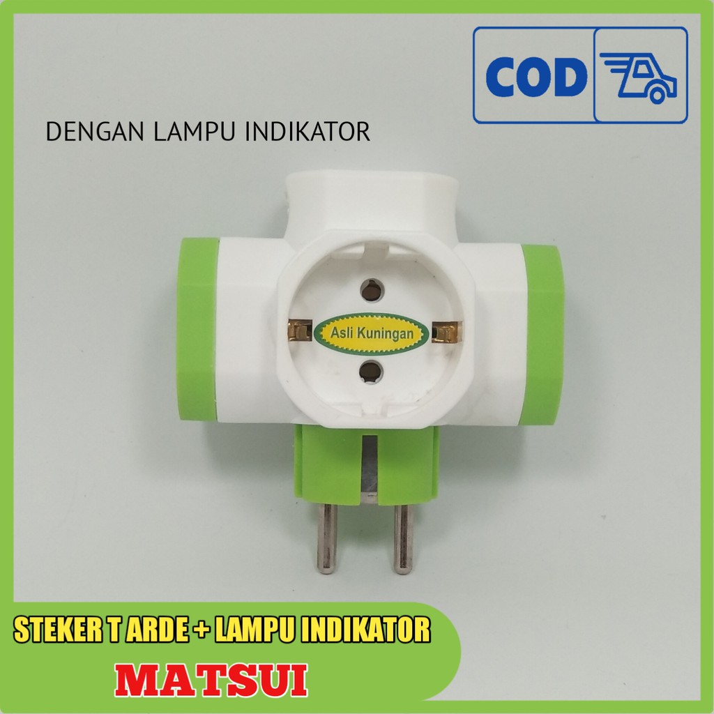 Matsui  Steker T Arde Cabang 3 / Colokan 3 Lubang + Saklar ON/OFF