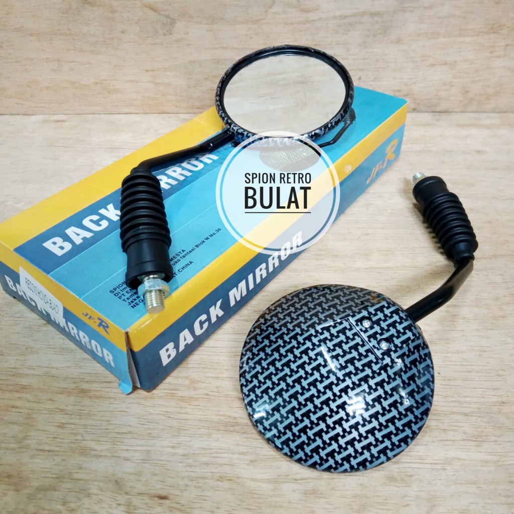 SPION CARBON SPION VESPA TEKUK RETRO KACA BENING