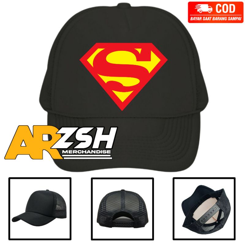 Topi Logo Superman Trucker - Topi Trucker Jaring Superman