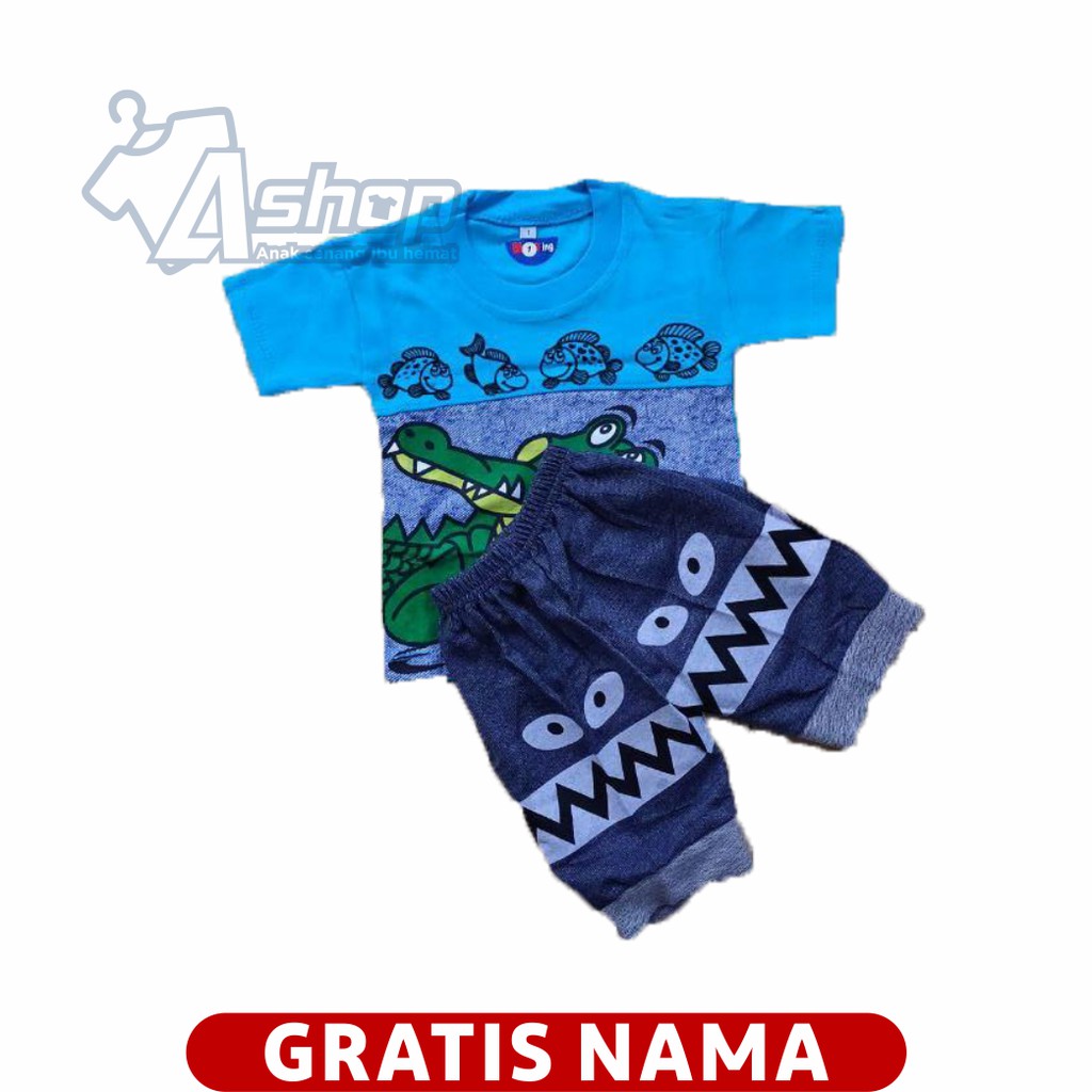 Baju Bayi Motif Buaya 3 sampai 18 Bulan