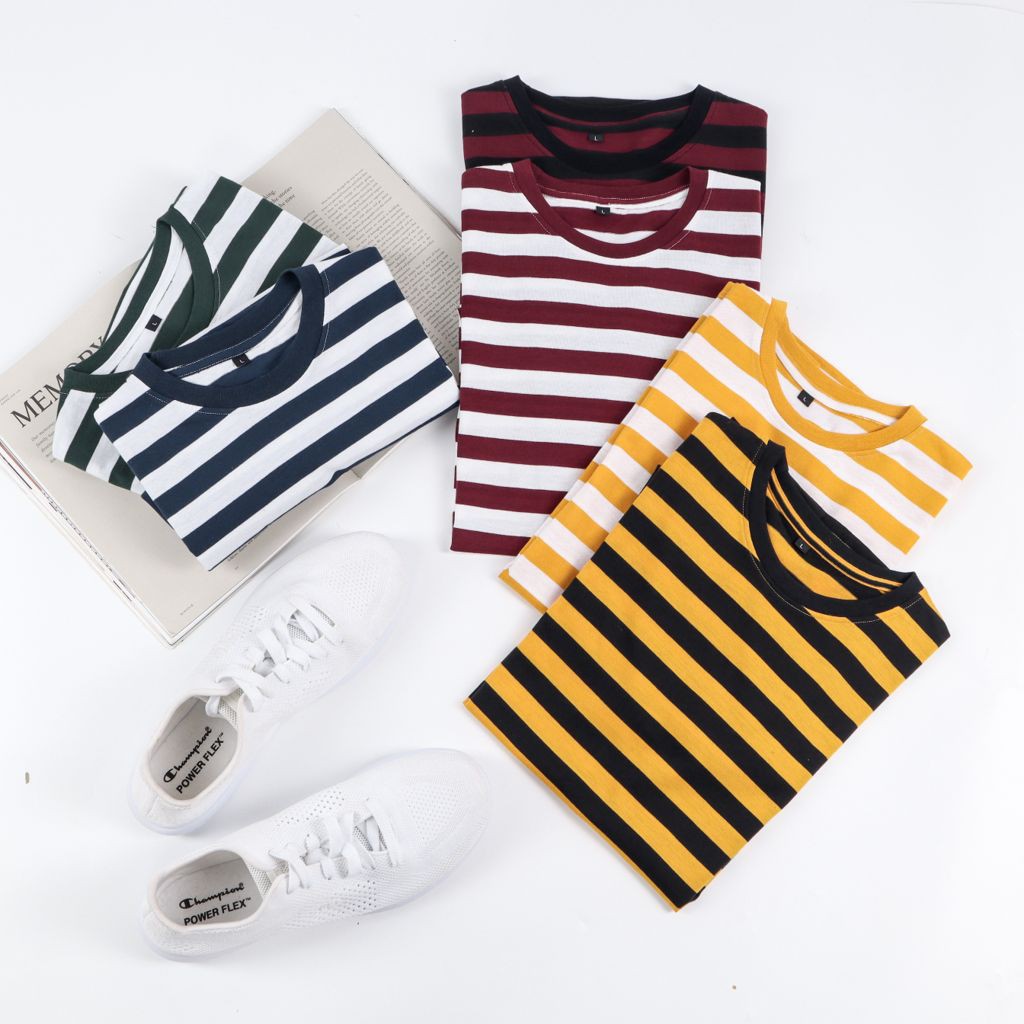 Kaos polos Stripe garis / RIBSGOLD TSHIRT STRIPE PARKER / KAOS STRIPE RIBSGOLD / KAOS GARIS RIBSGOLD
