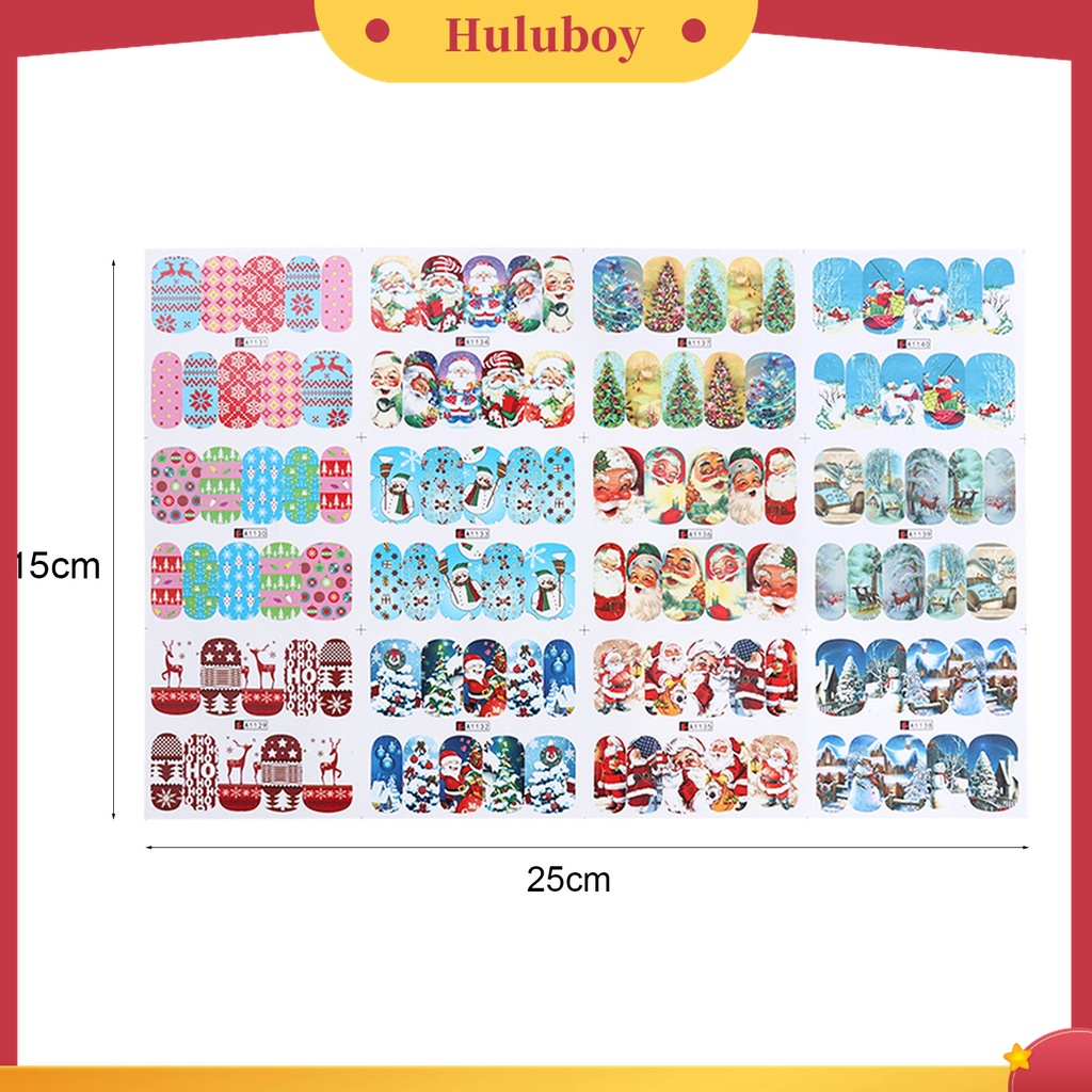 Huluboy Huluboy♡ Stiker Kuku Motif Natal 3D Untuk Manicure